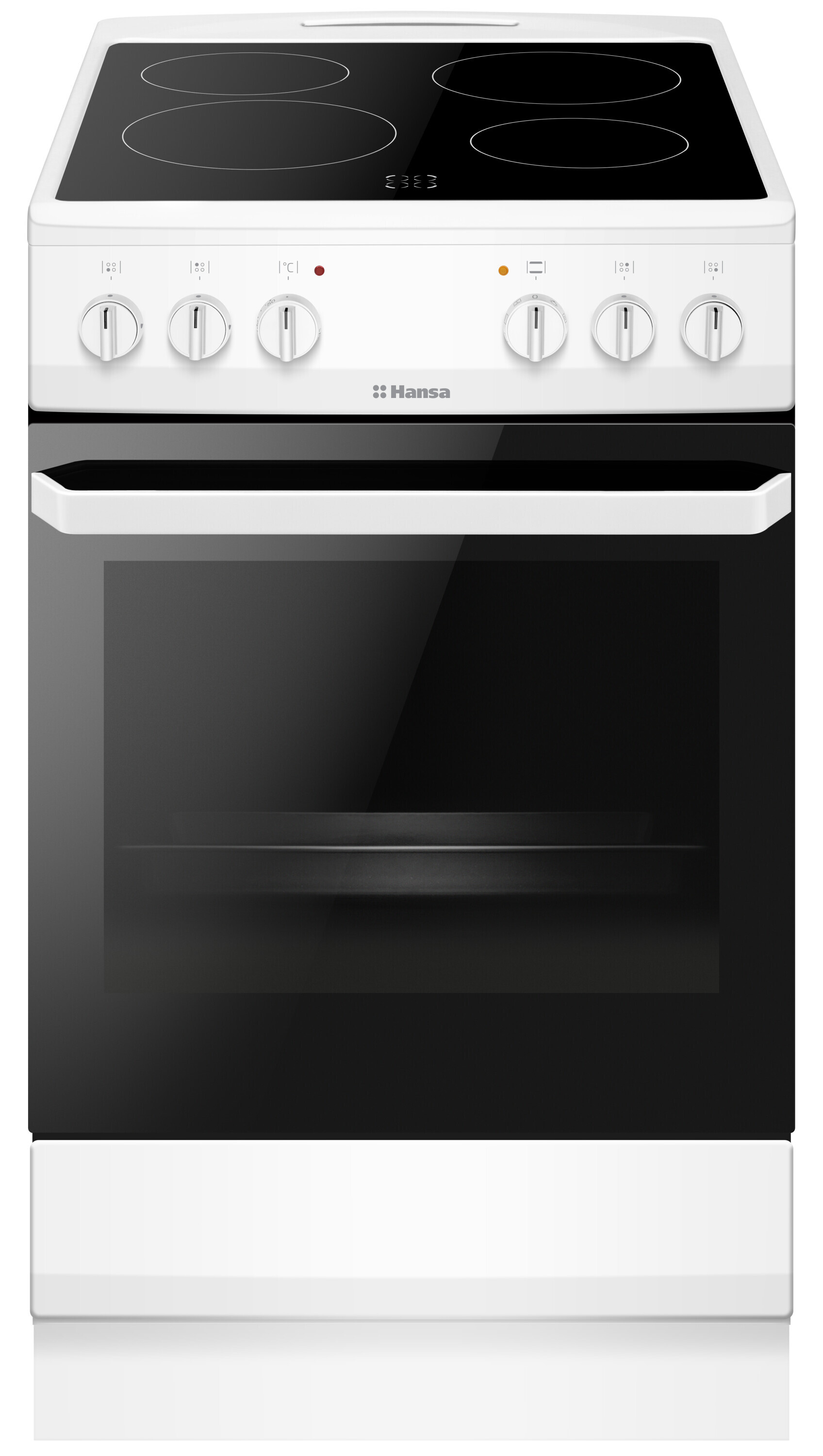 Freestanding cooker with ceramic hob