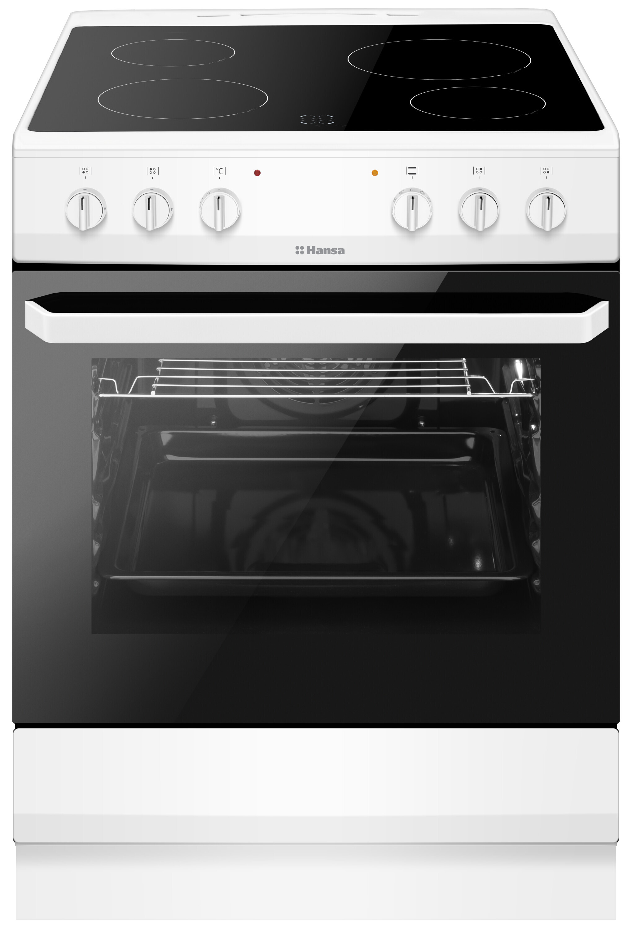 Freestanding cooker with ceramic hob