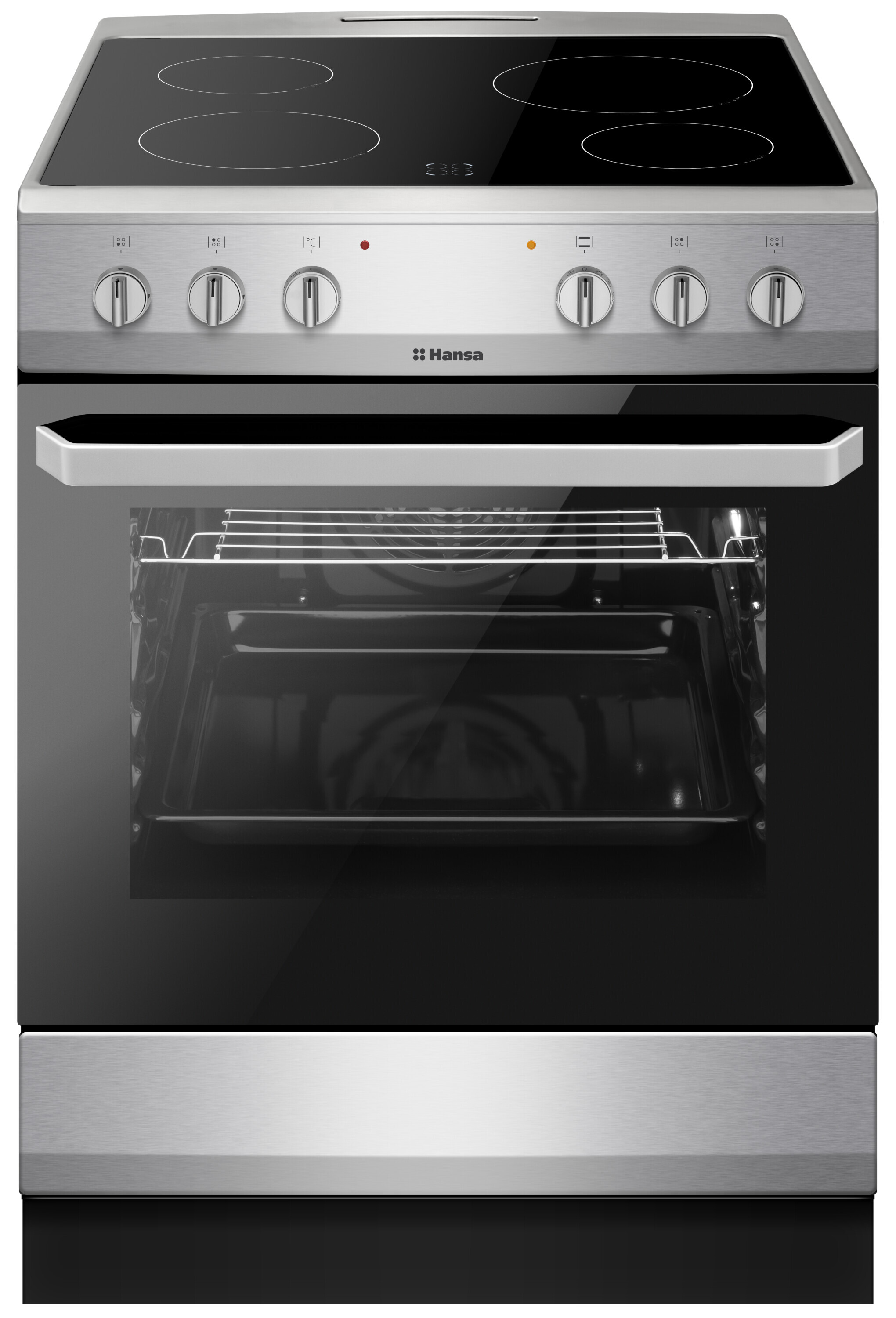 Freestanding cooker with ceramic hob