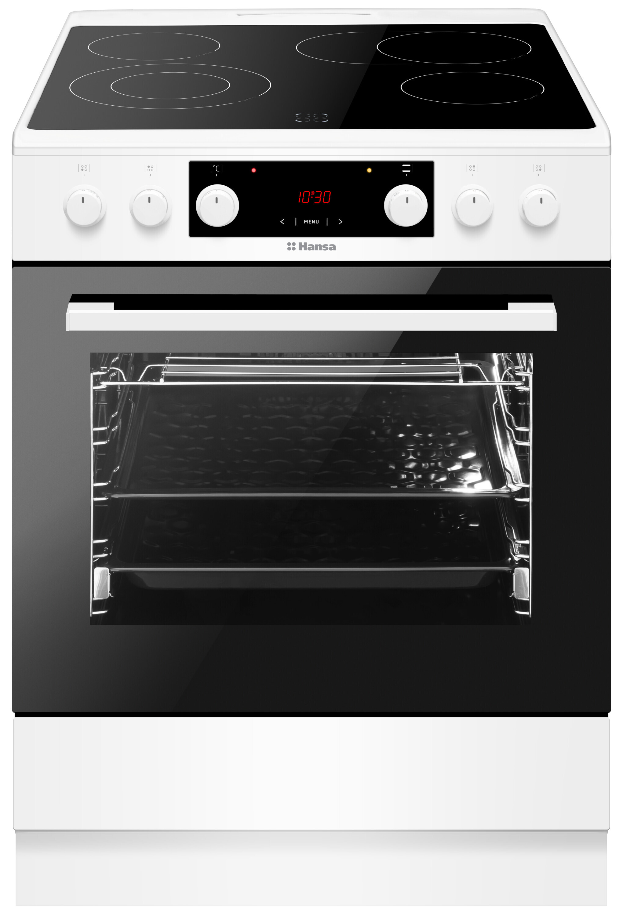 Freestanding cooker with ceramic hob