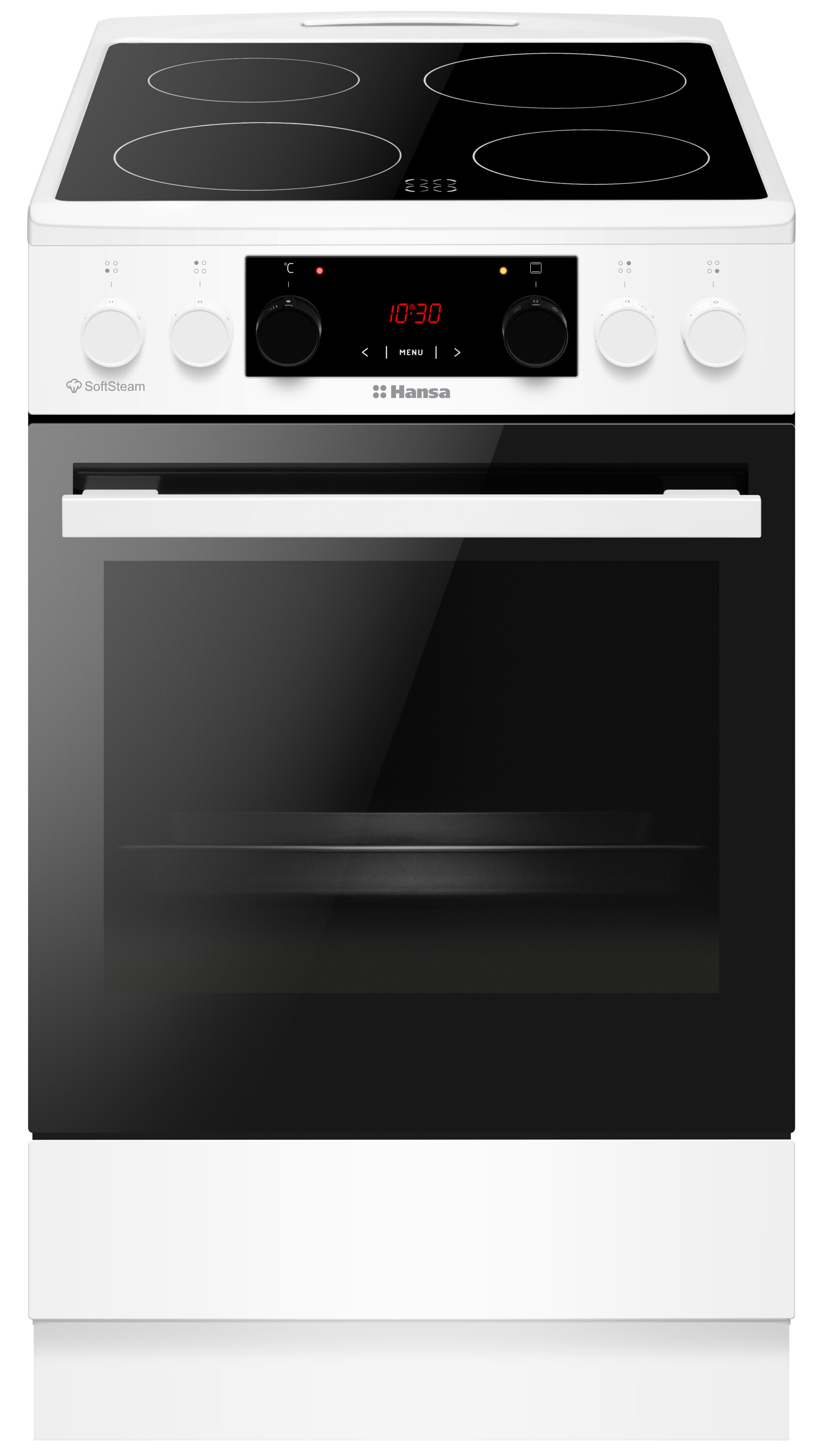 Freestanding cooker with ceramic hob