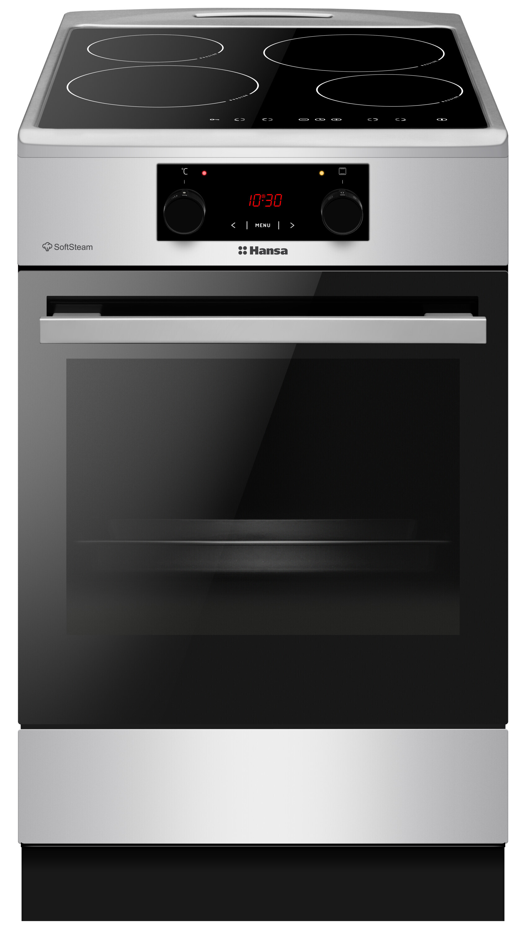 Freestanding cooker with induction hob